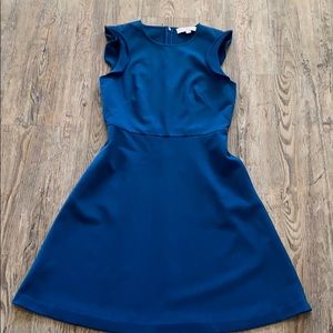 Teal fit and flare dress